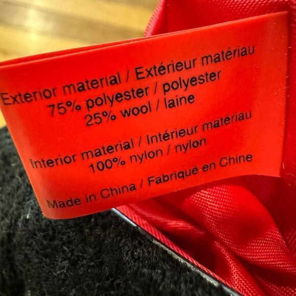 Givenchy Parfums Large Black Wool & Faux Leather Tote Bag Red Lining - Picture 8 of 10